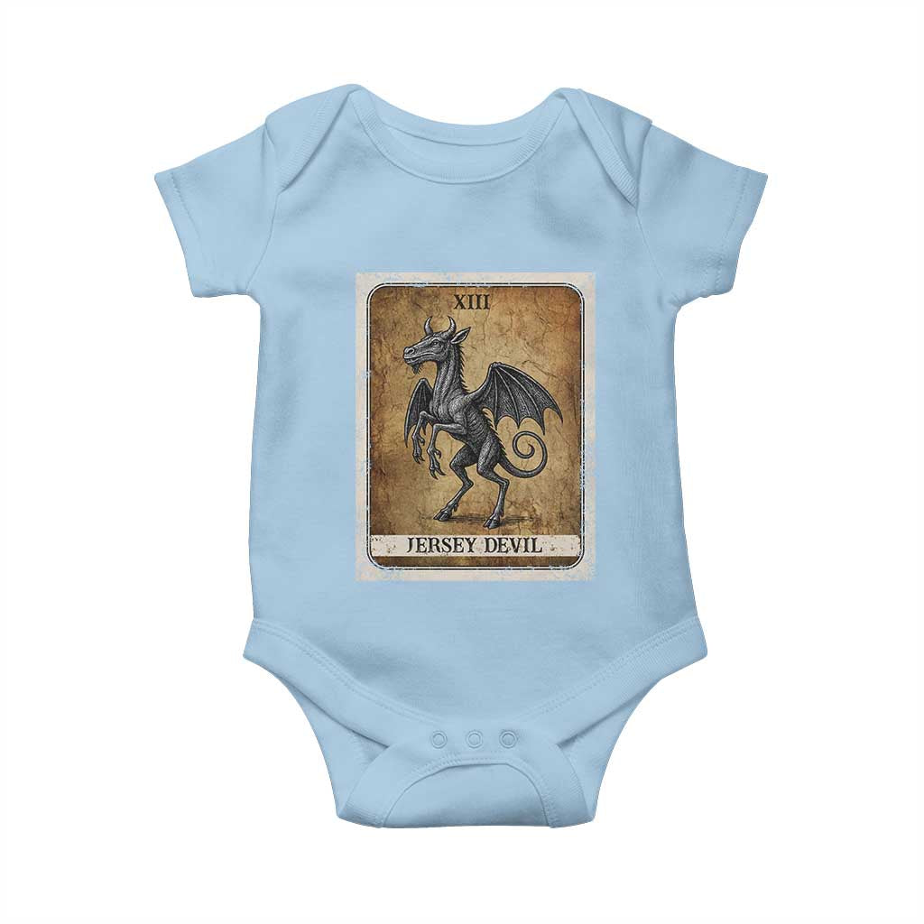 Jersey Devil Baby Onesie Horror Tarot Card Urban Legends Gift TS12 Light Blue Print Your Wear