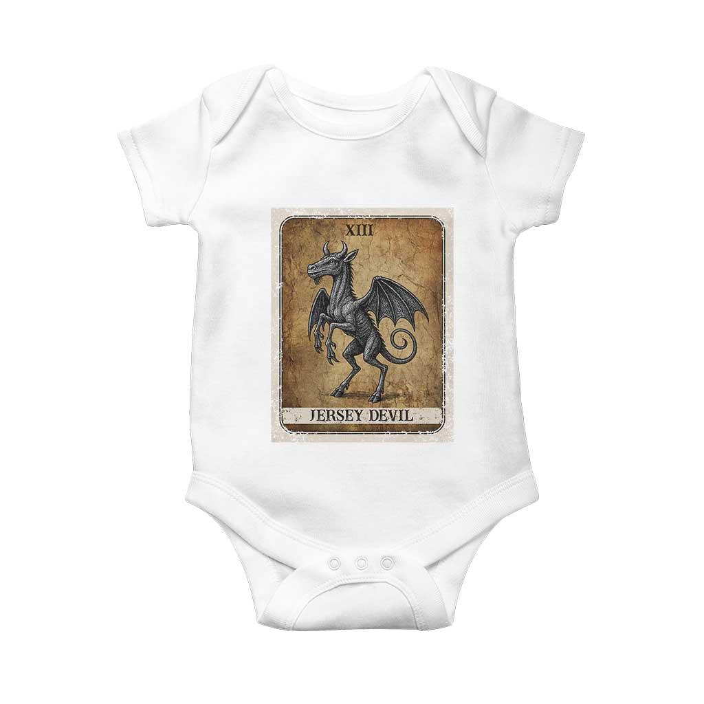 Jersey Devil Baby Onesie Horror Tarot Card Urban Legends Gift TS12 White Print Your Wear