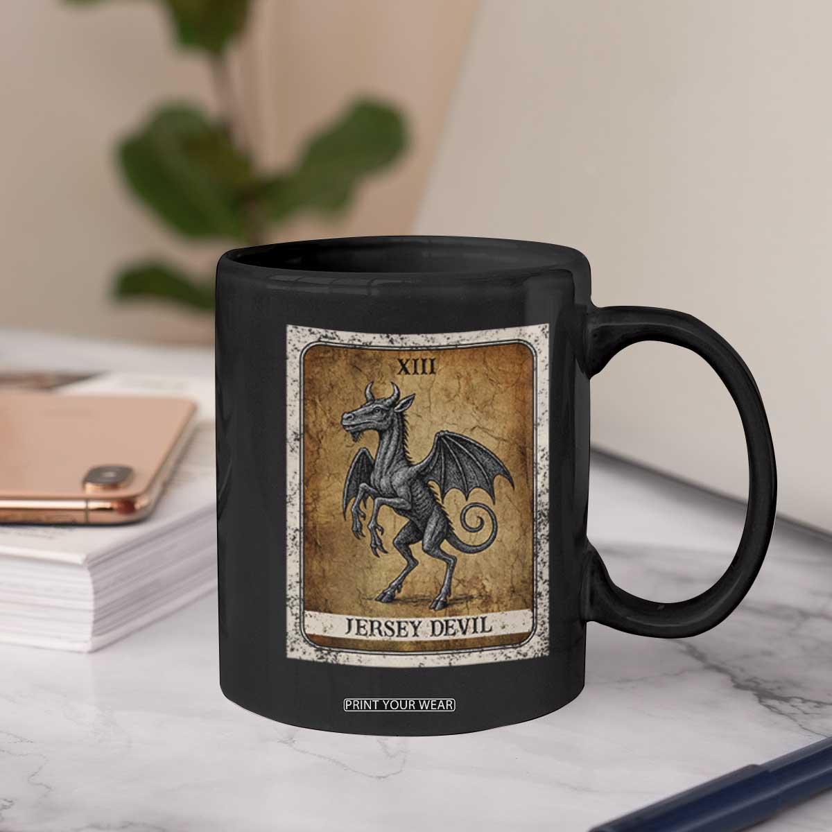 Jersey Devil Coffee Mug Horror Tarot Card Urban Legends Gift TS12 Print Your Wear