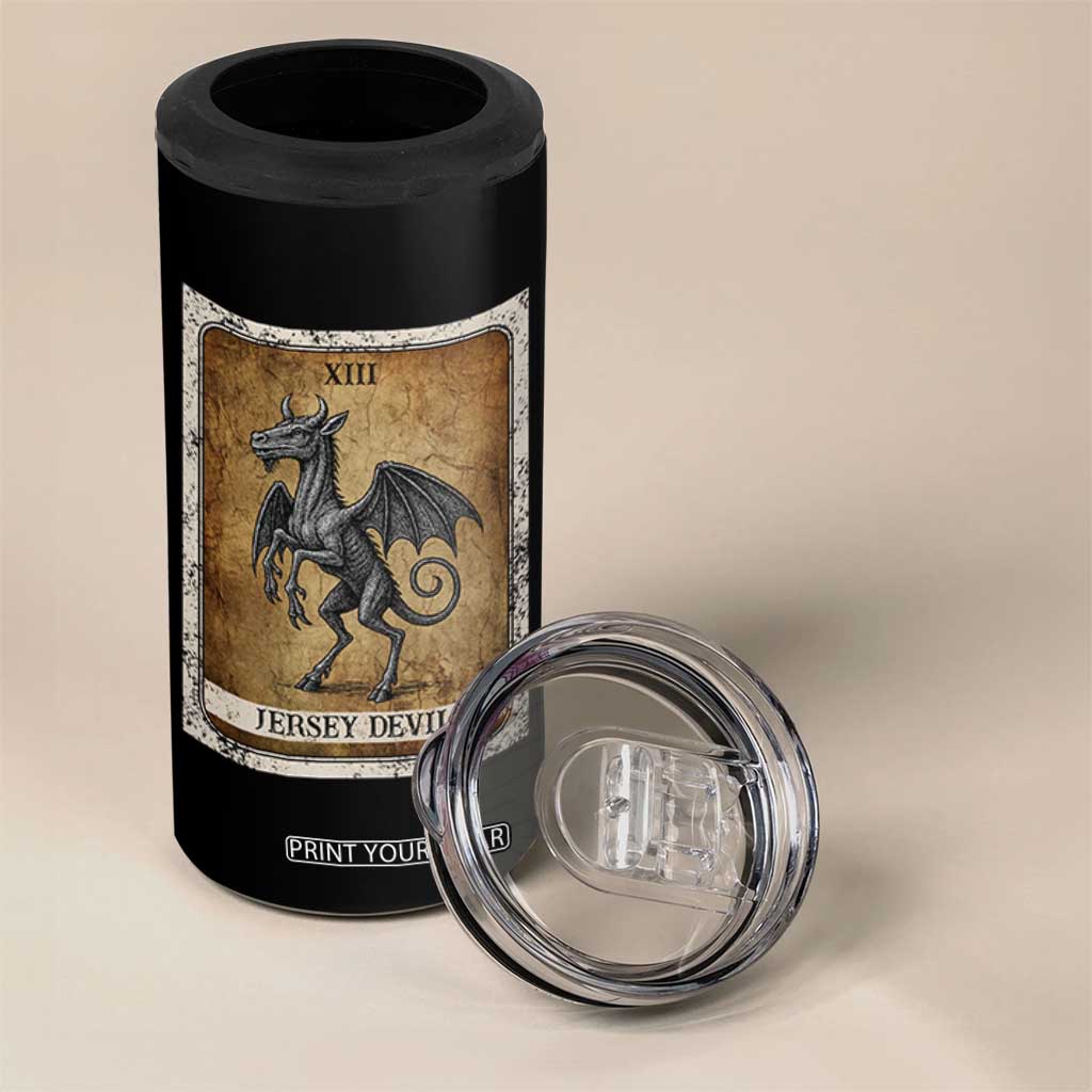 Jersey Devil 4 in 1 Can Cooler Tumbler Horror Tarot Card Urban Legends Gift TS12 Print Your Wear