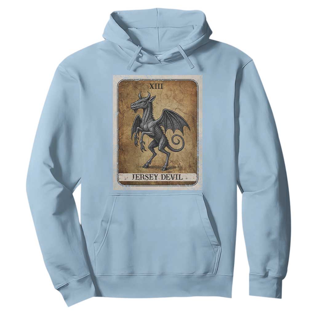 Jersey Devil Hoodie Horror Tarot Card Urban Legends Gift TS12 Light Blue Print Your Wear
