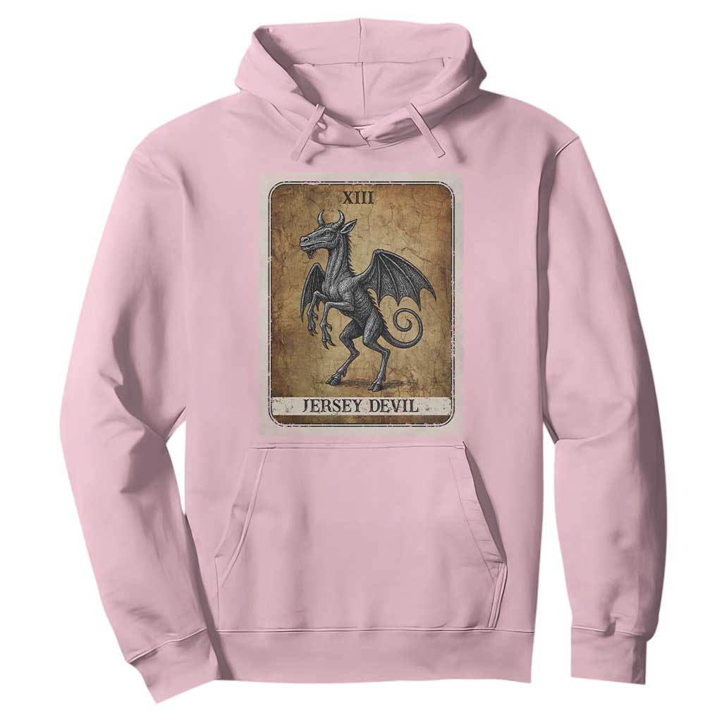 Jersey Devil Hoodie Horror Tarot Card Urban Legends Gift TS12 Light Pink Print Your Wear