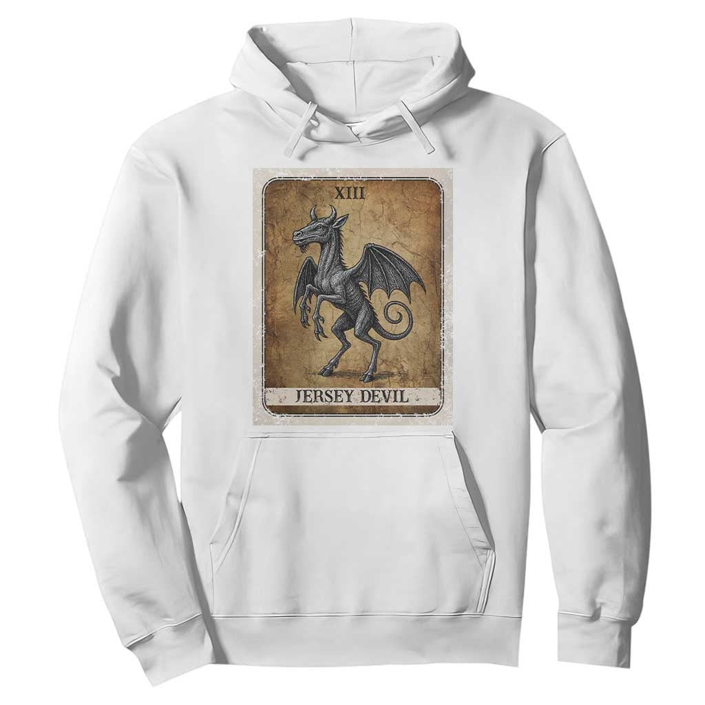 Jersey Devil Hoodie Horror Tarot Card Urban Legends Gift TS12 White Print Your Wear