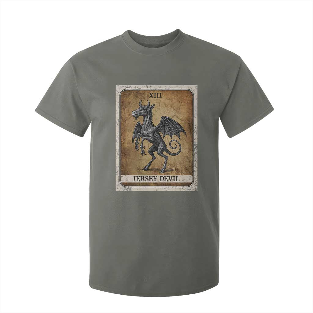 Jersey Devil T Shirt For Kid Horror Tarot Card Urban Legends Gift TS12 Military Green Print Your Wear