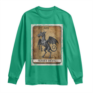 Jersey Devil Long Sleeve Shirt Horror Tarot Card Urban Legends Gift TS12 Irish Green Print Your Wear