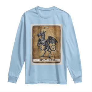 Jersey Devil Long Sleeve Shirt Horror Tarot Card Urban Legends Gift TS12 Light Blue Print Your Wear