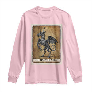 Jersey Devil Long Sleeve Shirt Horror Tarot Card Urban Legends Gift TS12 Light Pink Print Your Wear