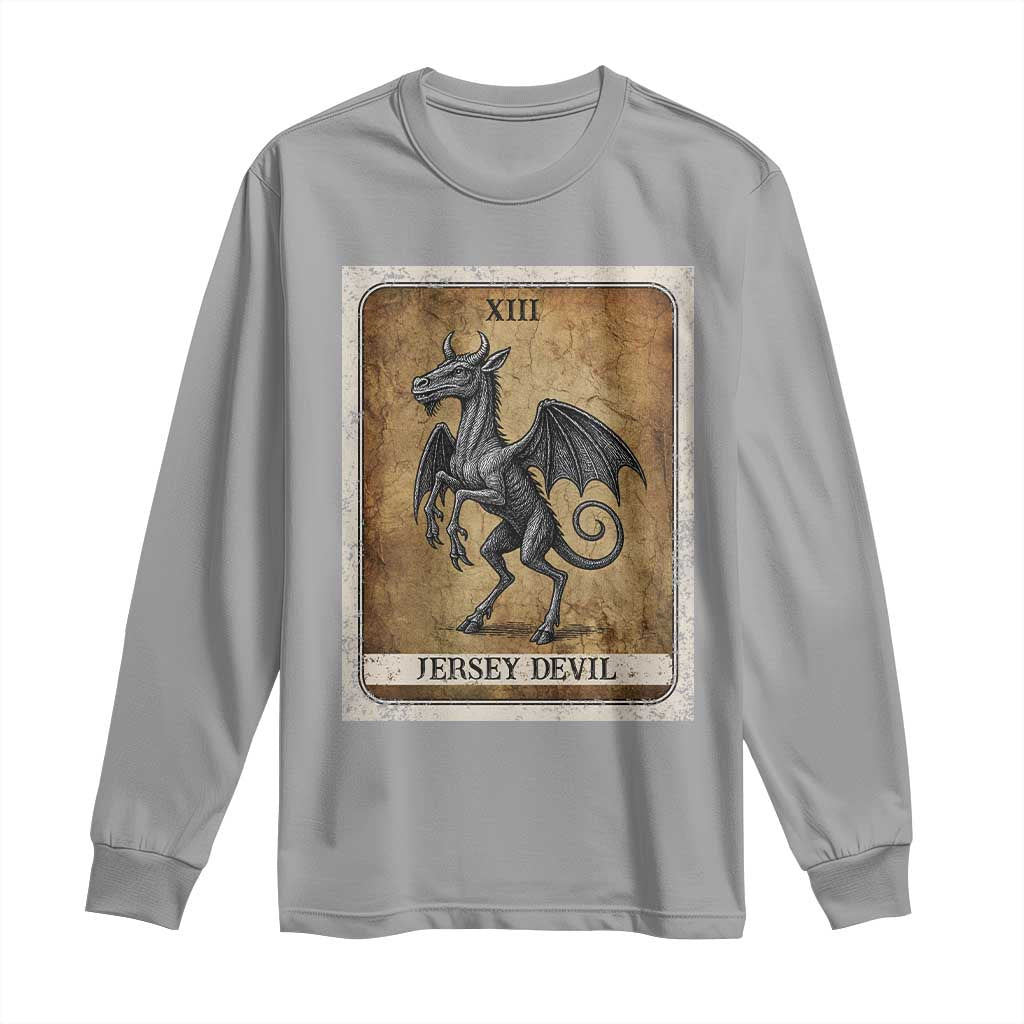 Jersey Devil Long Sleeve Shirt Horror Tarot Card Urban Legends Gift TS12 Sport Gray Print Your Wear