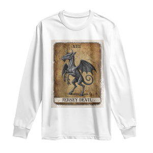 Jersey Devil Long Sleeve Shirt Horror Tarot Card Urban Legends Gift TS12 White Print Your Wear