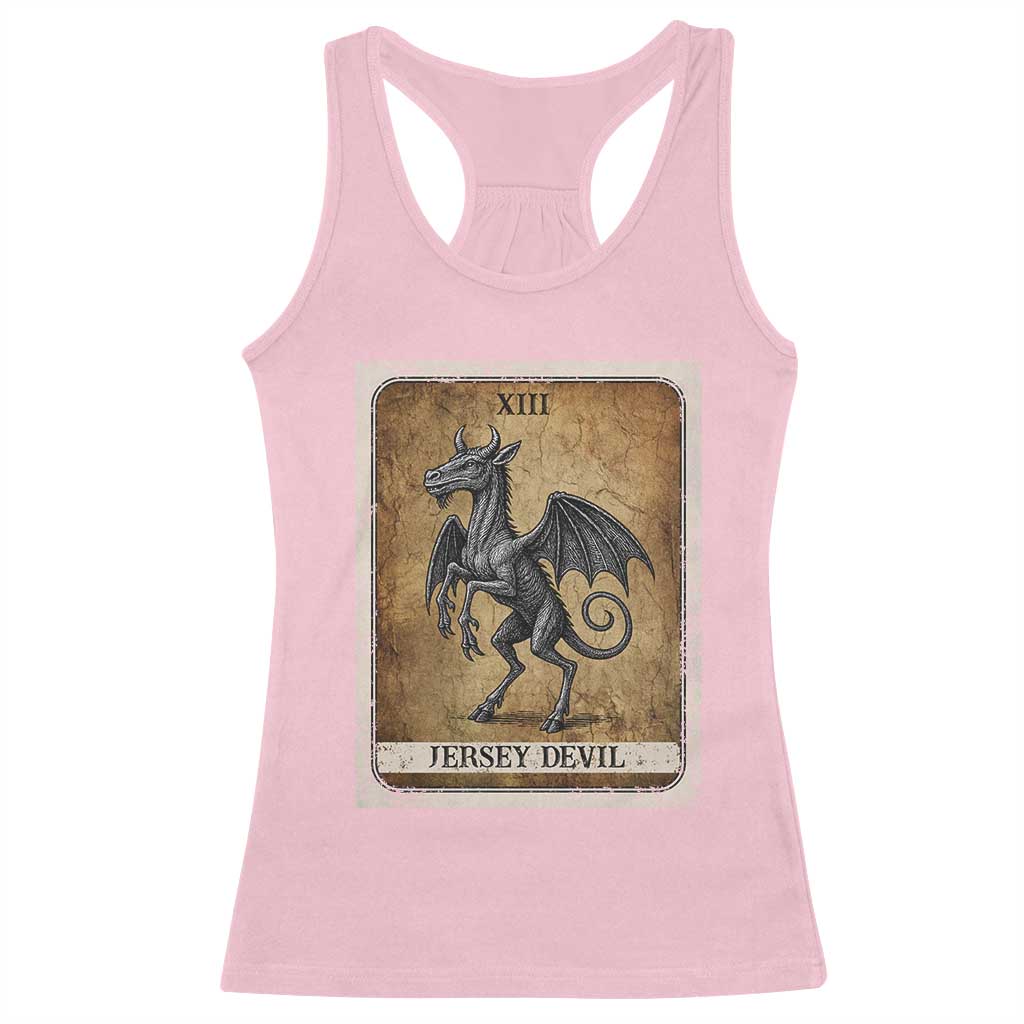 Jersey Devil Racerback Tank Top Horror Tarot Card Urban Legends Gift TS12 Light Pink Print Your Wear