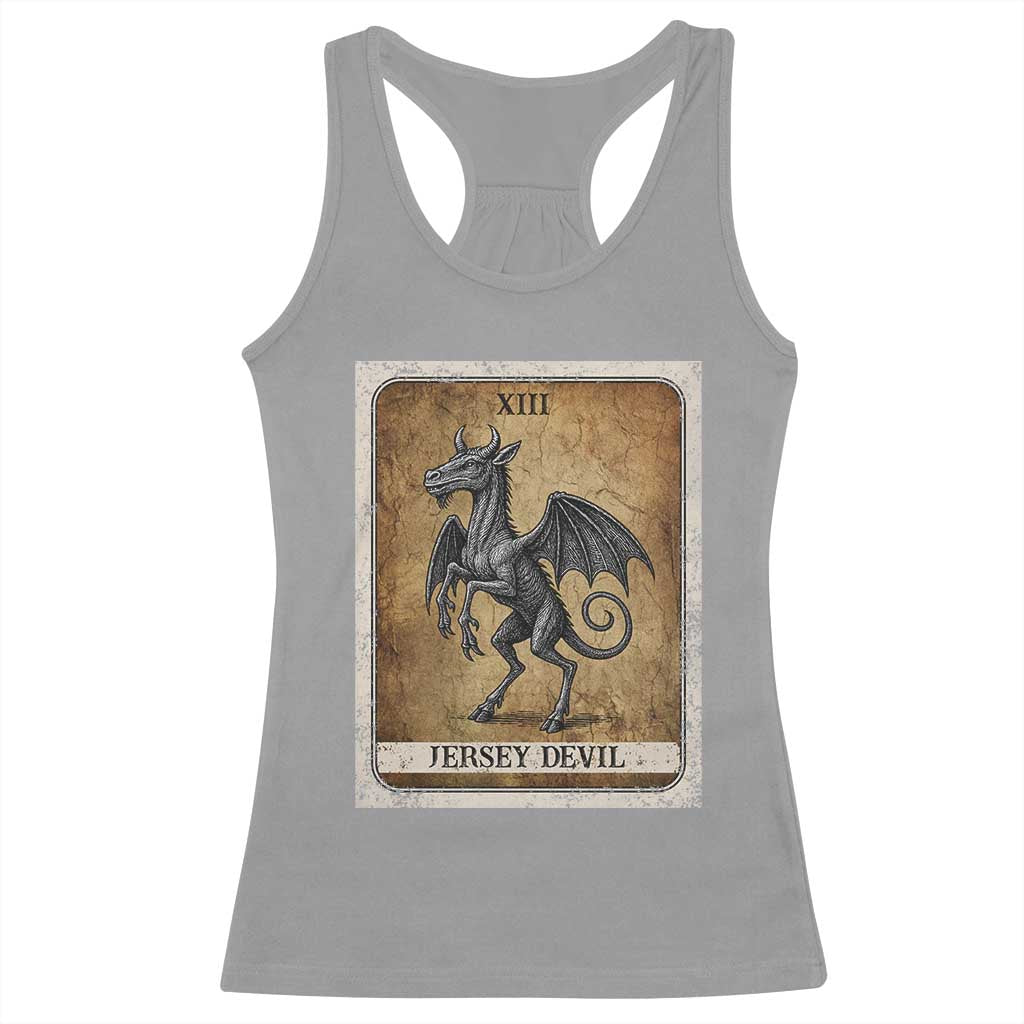 Jersey Devil Racerback Tank Top Horror Tarot Card Urban Legends Gift TS12 Sport Gray Print Your Wear