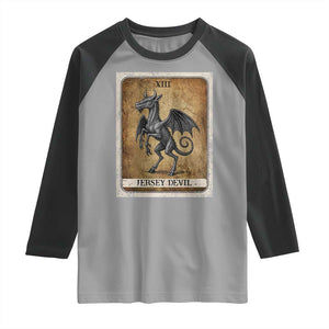 Jersey Devil Raglan Shirt Horror Tarot Card Urban Legends Gift TS12 Sport Gray Black Print Your Wear