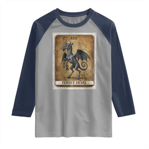 Jersey Devil Raglan Shirt Horror Tarot Card Urban Legends Gift TS12 Sport Gray Navy Print Your Wear