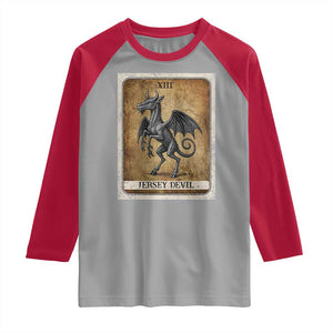 Jersey Devil Raglan Shirt Horror Tarot Card Urban Legends Gift TS12 Sport Gray Red Print Your Wear