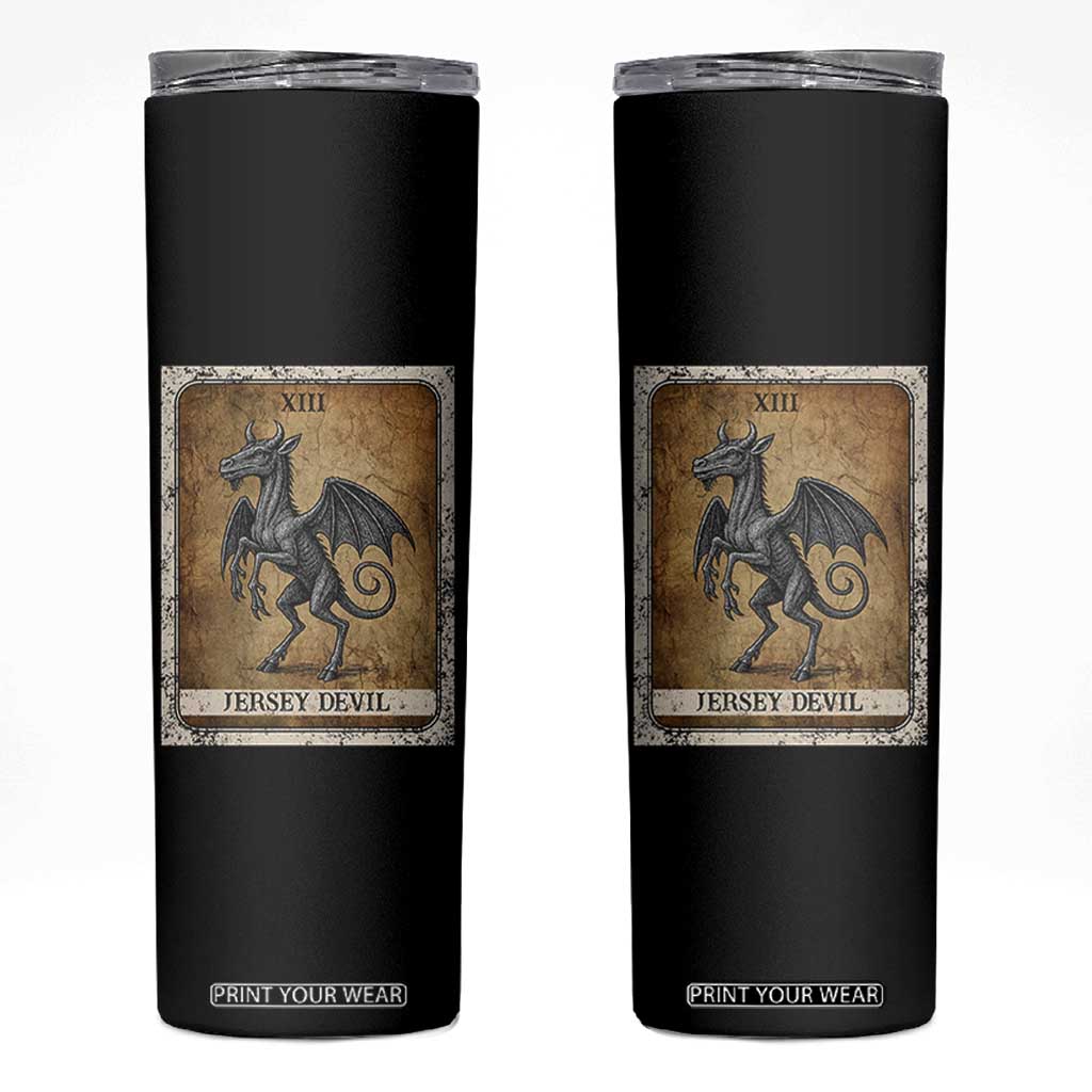 Jersey Devil Skinny Tumbler Horror Tarot Card Urban Legends Gift TS12 Black Print Your Wear