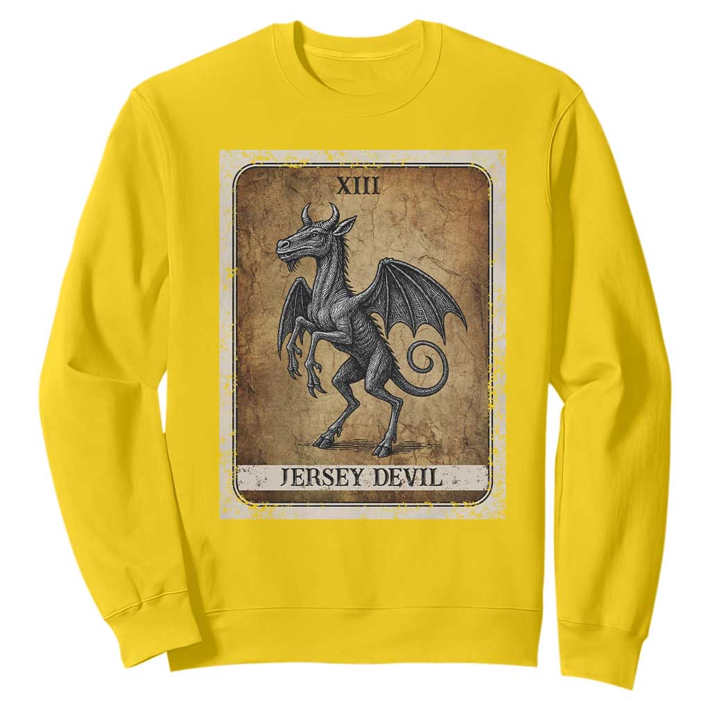 Jersey Devil Sweatshirt Horror Tarot Card Urban Legends Gift TS12 Daisy Print Your Wear