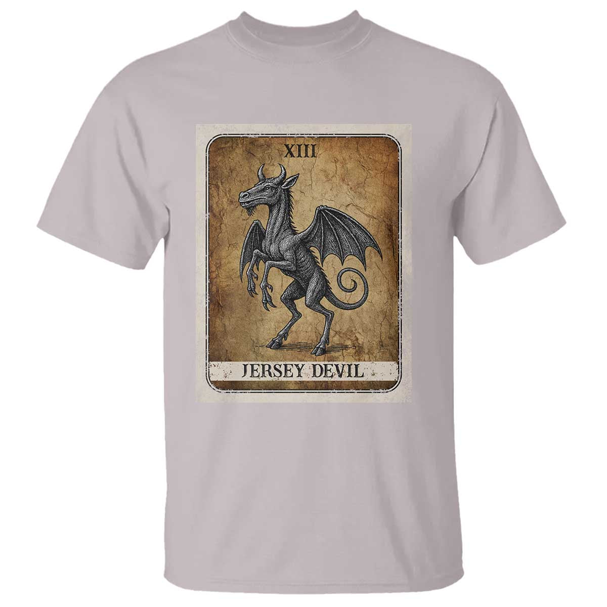 Jersey Devil T Shirt Horror Tarot Card Urban Legends Gift TS12 Ice Gray Print Your Wear