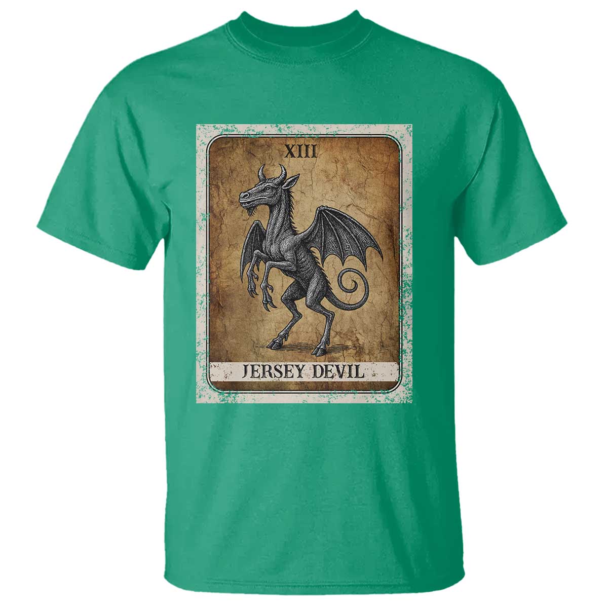 Jersey Devil T Shirt Horror Tarot Card Urban Legends Gift TS12 Irish Green Print Your Wear