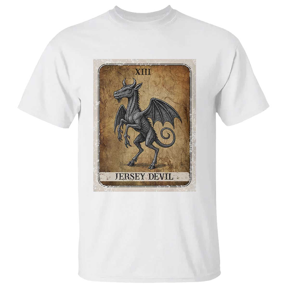 Jersey Devil T Shirt Horror Tarot Card Urban Legends Gift TS12 White Print Your Wear