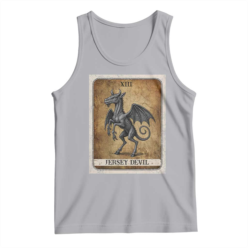 Jersey Devil Tank Top Horror Tarot Card Urban Legends Gift TS12 Athletic Heather Print Your Wear