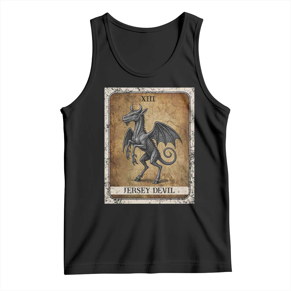 Jersey Devil Tank Top Horror Tarot Card Urban Legends Gift TS12 Black Print Your Wear