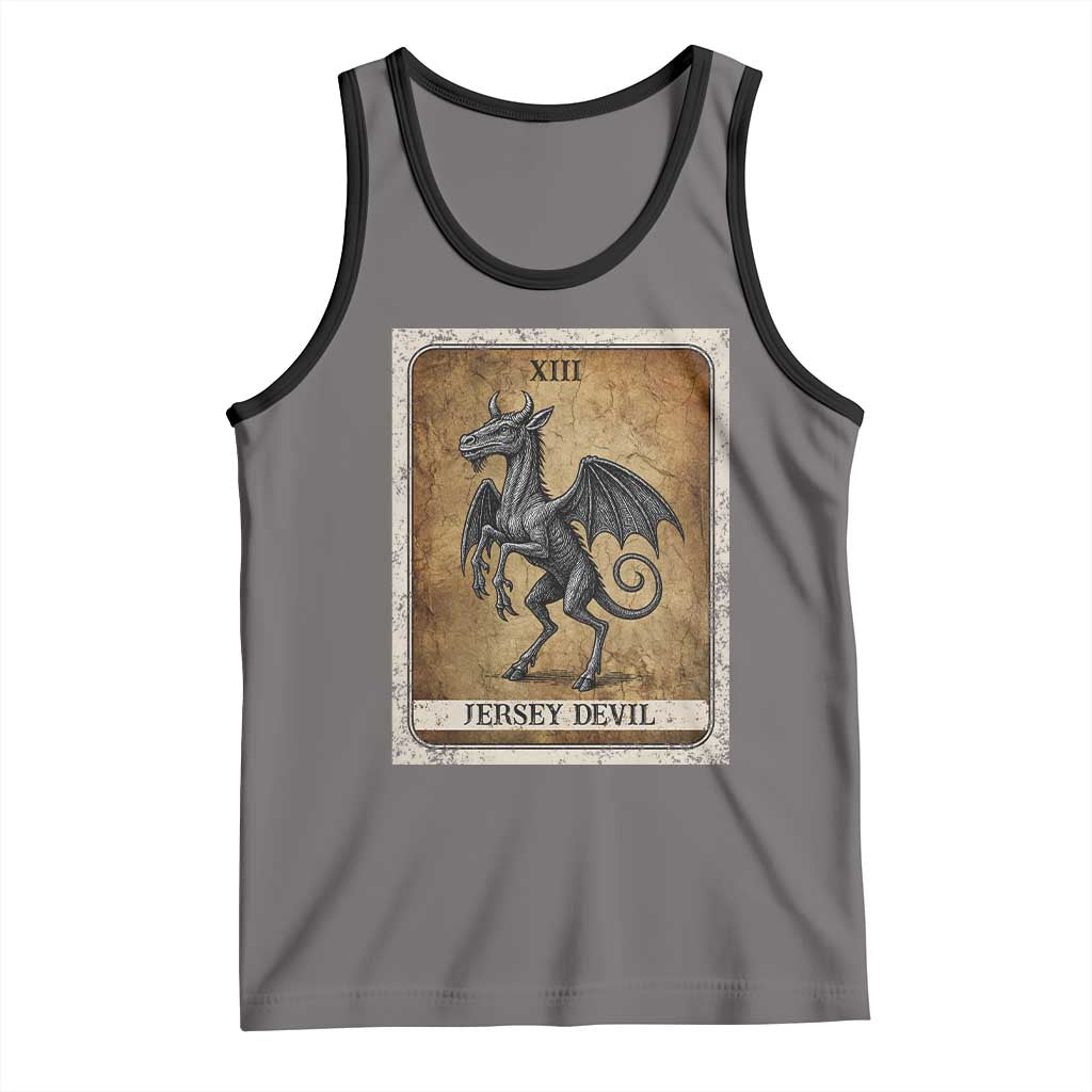 Jersey Devil Tank Top Horror Tarot Card Urban Legends Gift TS12 Deep Heather Black Print Your Wear
