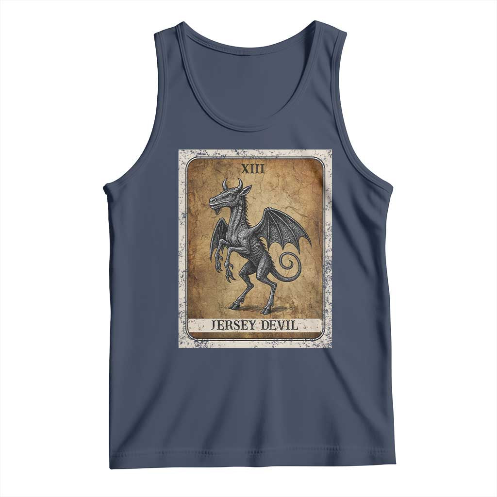 Jersey Devil Tank Top Horror Tarot Card Urban Legends Gift TS12 Navy Print Your Wear