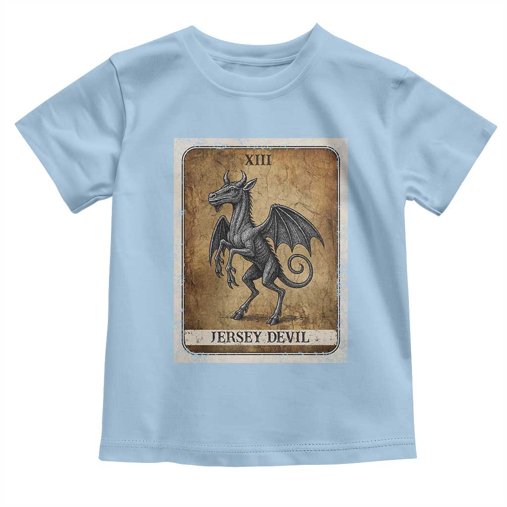 Jersey Devil Toddler T Shirt Horror Tarot Card Urban Legends Gift TS12 Light Blue Print Your Wear