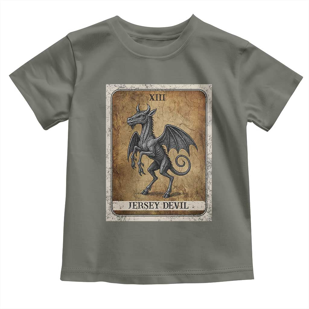 Jersey Devil Toddler T Shirt Horror Tarot Card Urban Legends Gift TS12 Military Green Print Your Wear