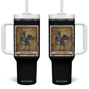 Jersey Devil Tumbler With Handle Horror Tarot Card Urban Legends Gift TS12 One Size: 40 oz Black Print Your Wear