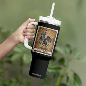 Jersey Devil Tumbler With Handle Horror Tarot Card Urban Legends Gift TS12 Print Your Wear