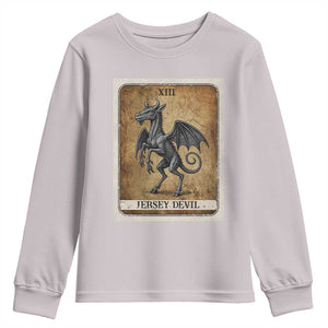 Jersey Devil Youth Sweatshirt Horror Tarot Card Urban Legends Gift TS12 Ice Gray Print Your Wear