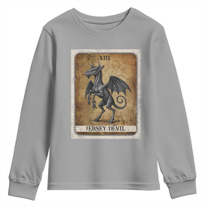 Jersey Devil Youth Sweatshirt Horror Tarot Card Urban Legends Gift TS12 Sport Gray Print Your Wear