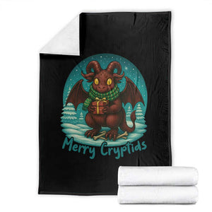 Jersey Devil Throw Blanket Merry Cryptidmas Funny Christmas Gift TS12 Black Print Your Wear
