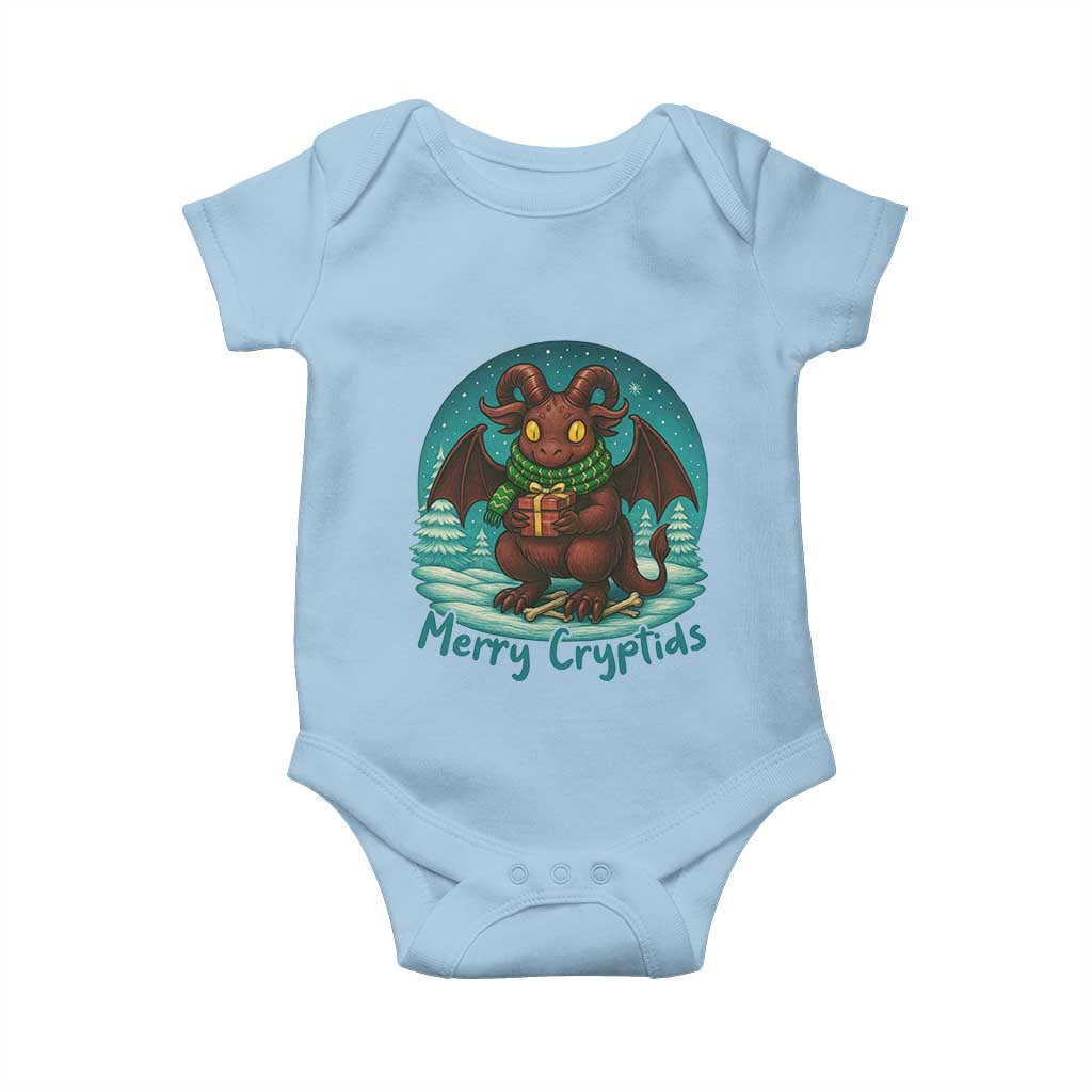 Jersey Devil Baby Onesie Merry Cryptidmas Funny Christmas Gift TS12 Light Blue Print Your Wear
