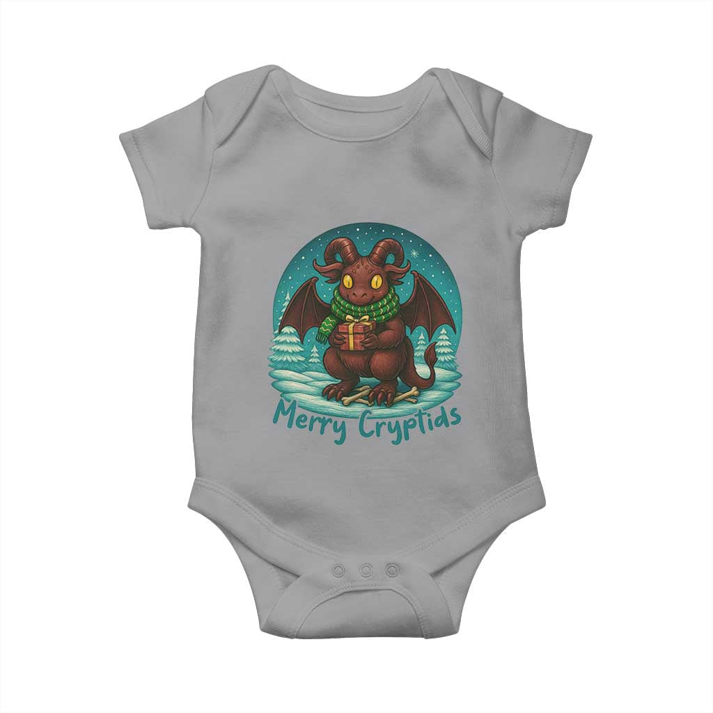 Jersey Devil Baby Onesie Merry Cryptidmas Funny Christmas Gift TS12 Sport Gray Print Your Wear