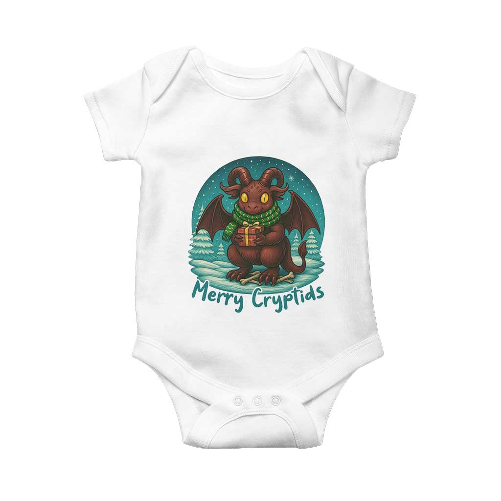 Jersey Devil Baby Onesie Merry Cryptidmas Funny Christmas Gift TS12 White Print Your Wear