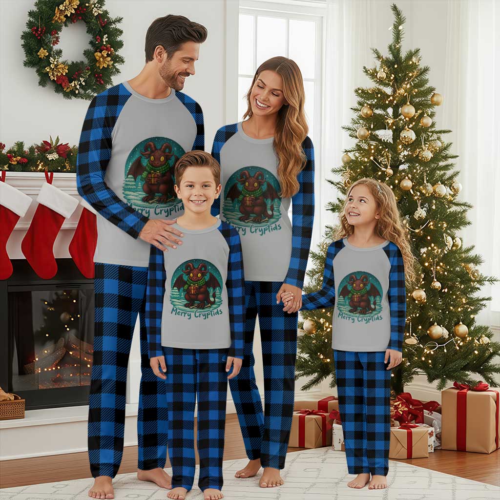 Jersey Devil Plaid Pajama Set Merry Cryptidmas Funny Xmas Gift TS12 Blue Plaid Print Your Wear