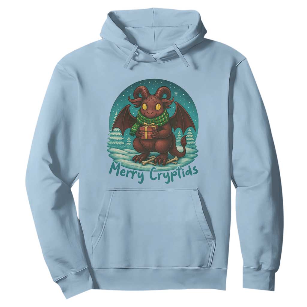 Jersey Devil Hoodie Merry Cryptidmas Funny Christmas Gift TS12 Light Blue Print Your Wear