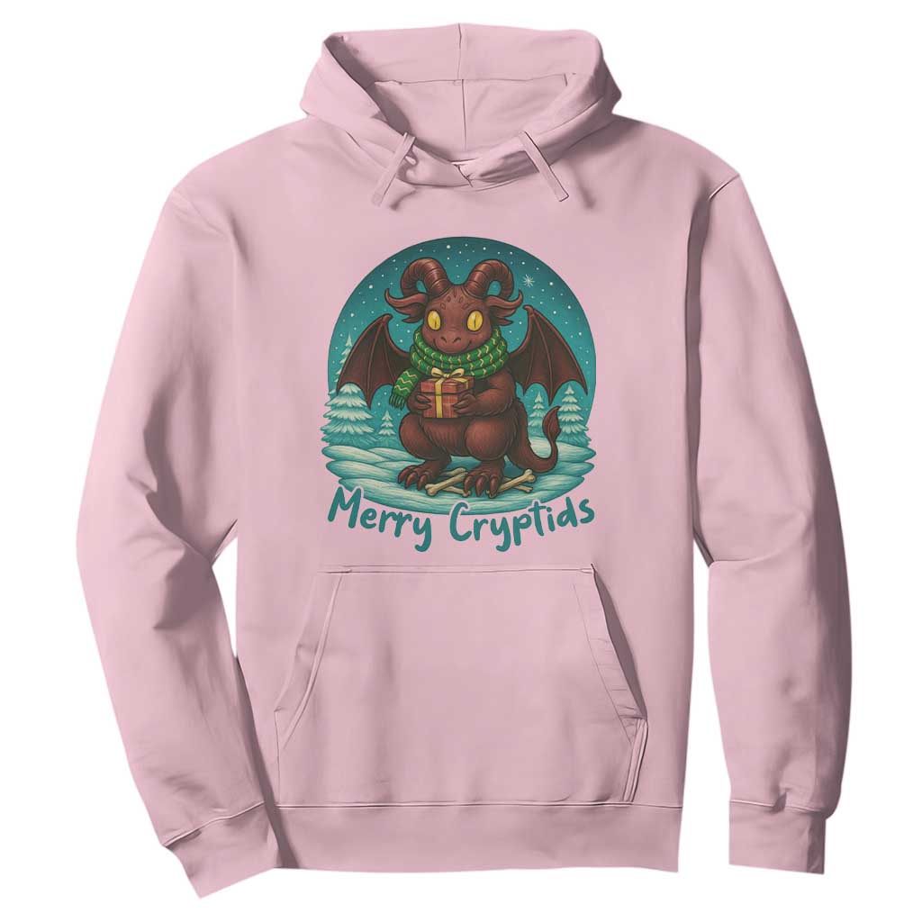 Jersey Devil Hoodie Merry Cryptidmas Funny Christmas Gift TS12 Light Pink Print Your Wear