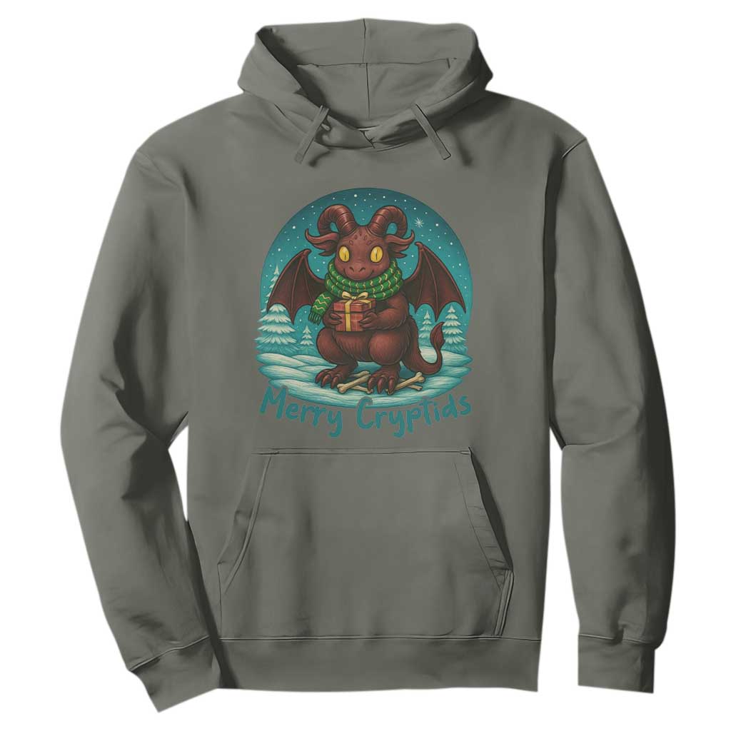 Jersey Devil Hoodie Merry Cryptidmas Funny Christmas Gift TS12 Military Green Print Your Wear