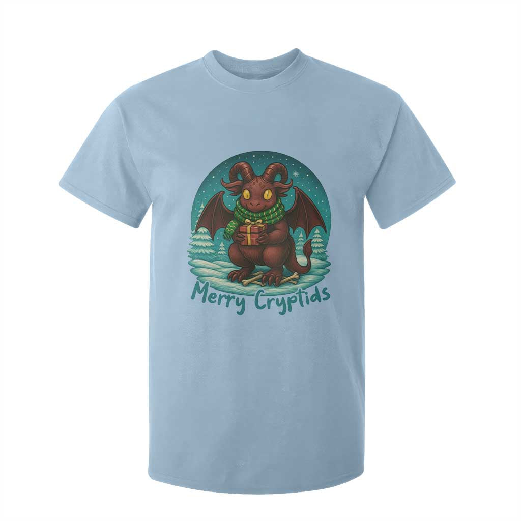 Jersey Devil T Shirt For Kid Merry Cryptidmas Funny Christmas Gift TS12 Light Blue Print Your Wear