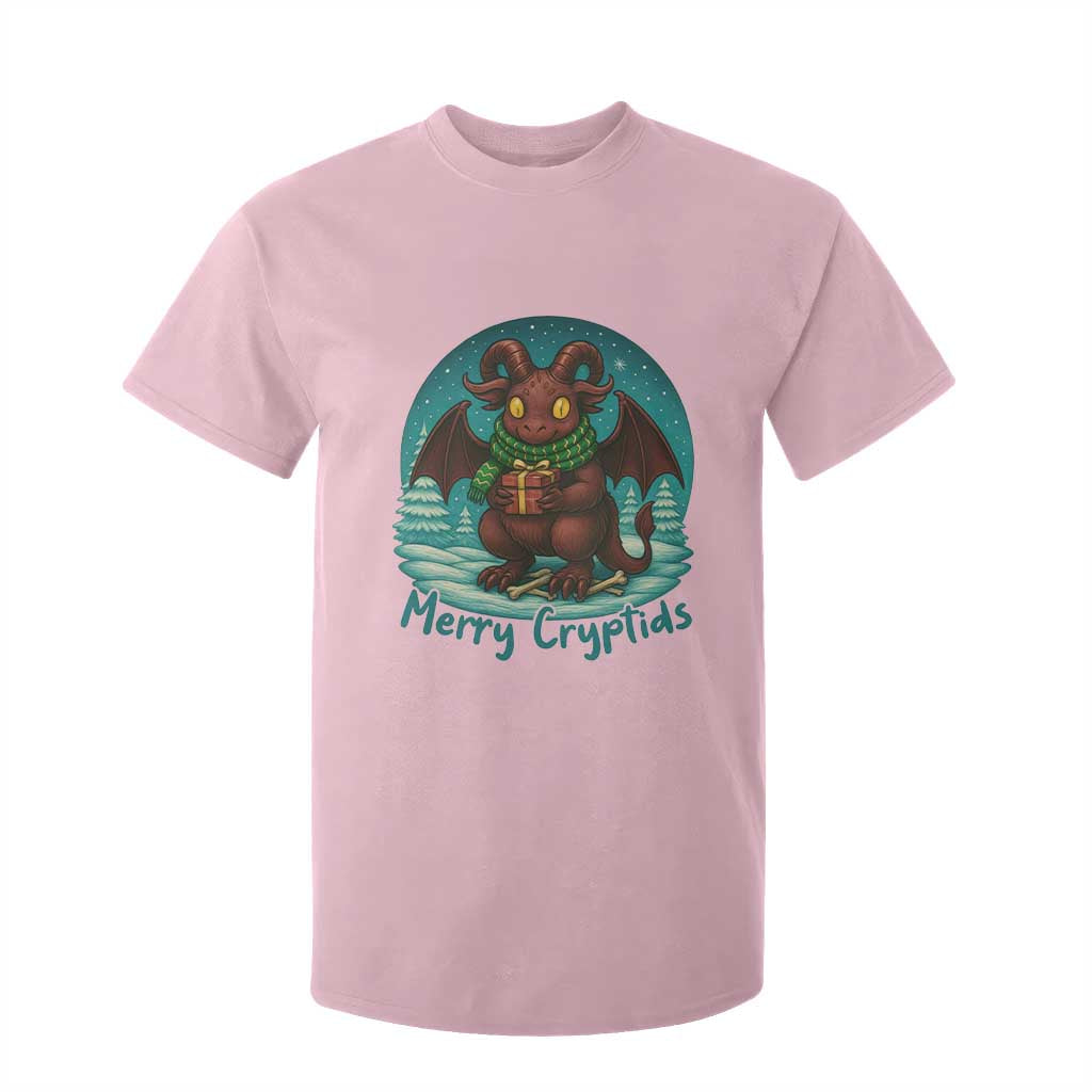 Jersey Devil T Shirt For Kid Merry Cryptidmas Funny Christmas Gift TS12 Light Pink Print Your Wear