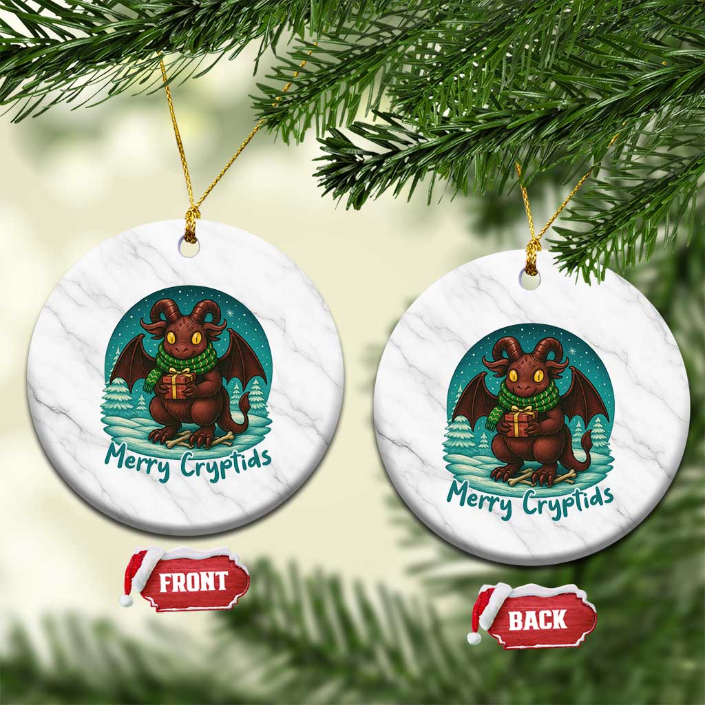 Jersey Devil Ceramic Ornament Merry Cryptidmas Funny Xmas Gift TS12 1pc White Marble Print Your Wear