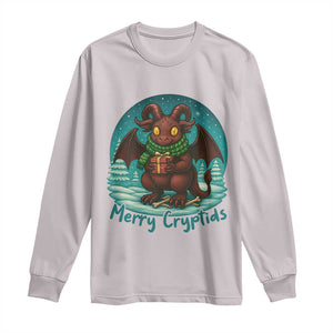 Jersey Devil Long Sleeve Shirt Merry Cryptidmas Funny Christmas Gift TS12 Ice Gray Print Your Wear