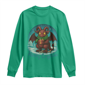 Jersey Devil Long Sleeve Shirt Merry Cryptidmas Funny Christmas Gift TS12 Irish Green Print Your Wear
