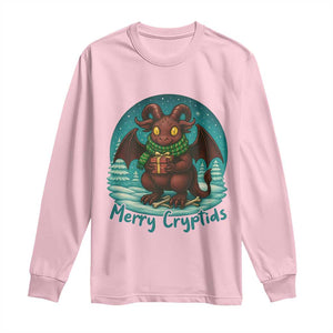Jersey Devil Long Sleeve Shirt Merry Cryptidmas Funny Christmas Gift TS12 Light Pink Print Your Wear