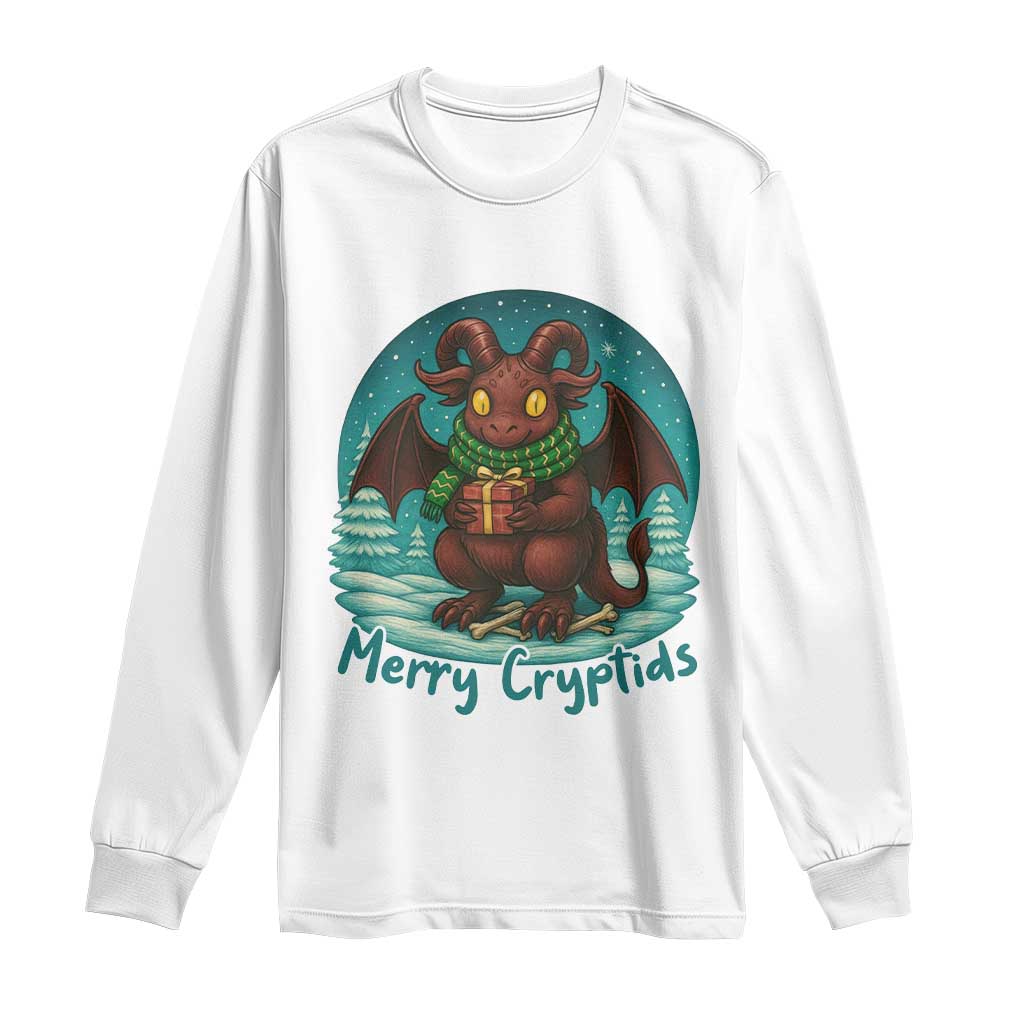 Jersey Devil Long Sleeve Shirt Merry Cryptidmas Funny Christmas Gift TS12 White Print Your Wear