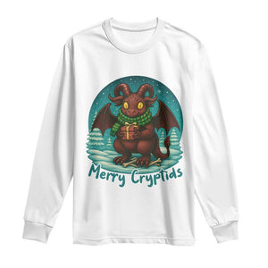 Jersey Devil Long Sleeve Shirt Merry Cryptidmas Funny Christmas Gift TS12 White Print Your Wear