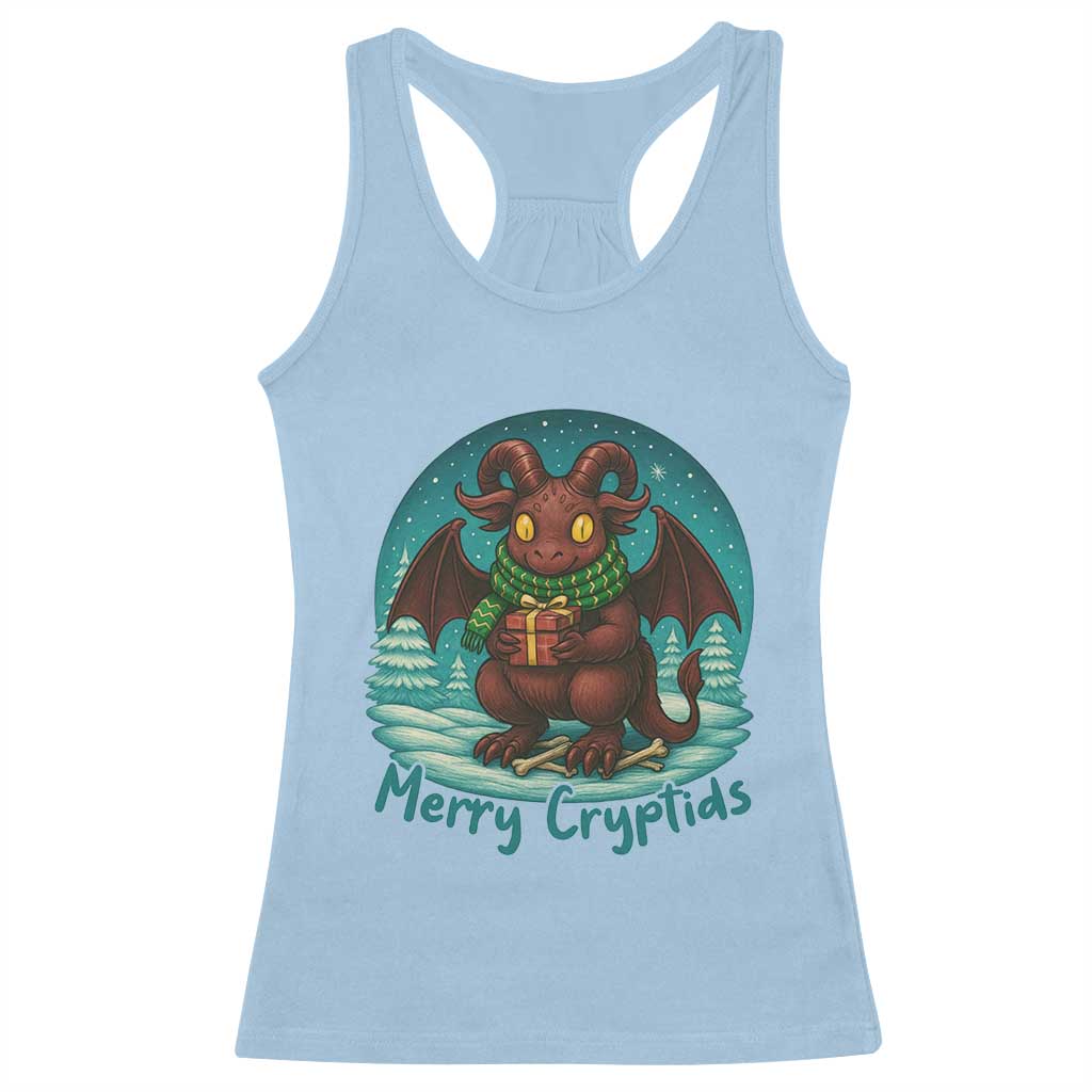 Jersey Devil Racerback Tank Top Merry Cryptidmas Funny Christmas Gift TS12 Light Blue Print Your Wear